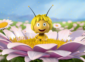 Pszczółka Maja na kwiatku.